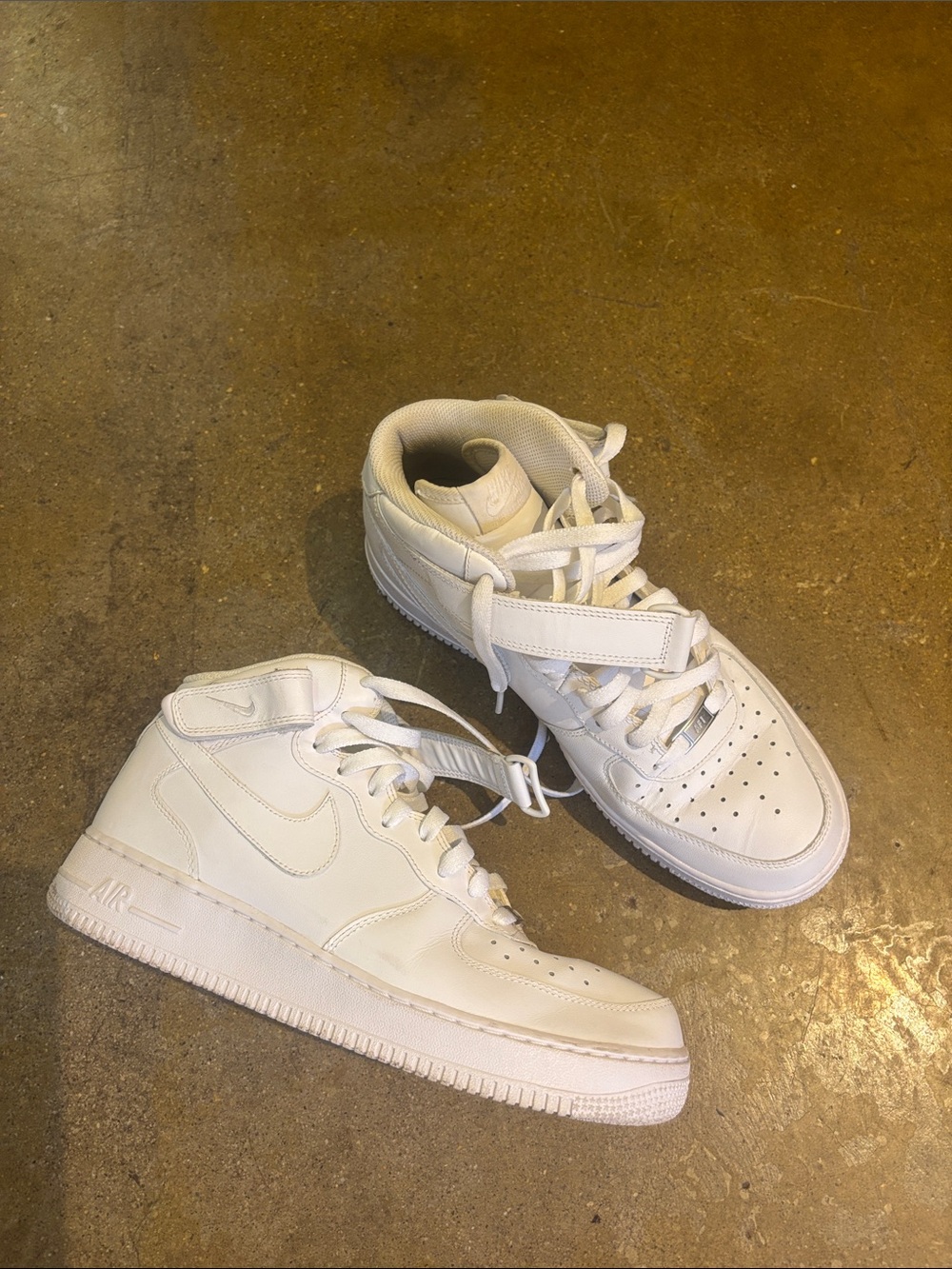 Nike White High-Top Air Force 1s with Strap